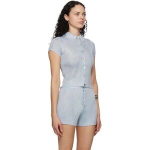 Calle Del Mar Blue Ribbed Shorts